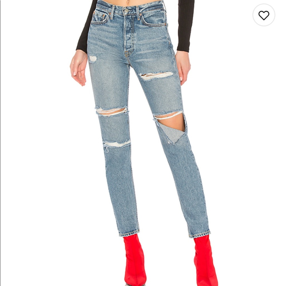 Karolina high rise skinny jeans in Gold Digger